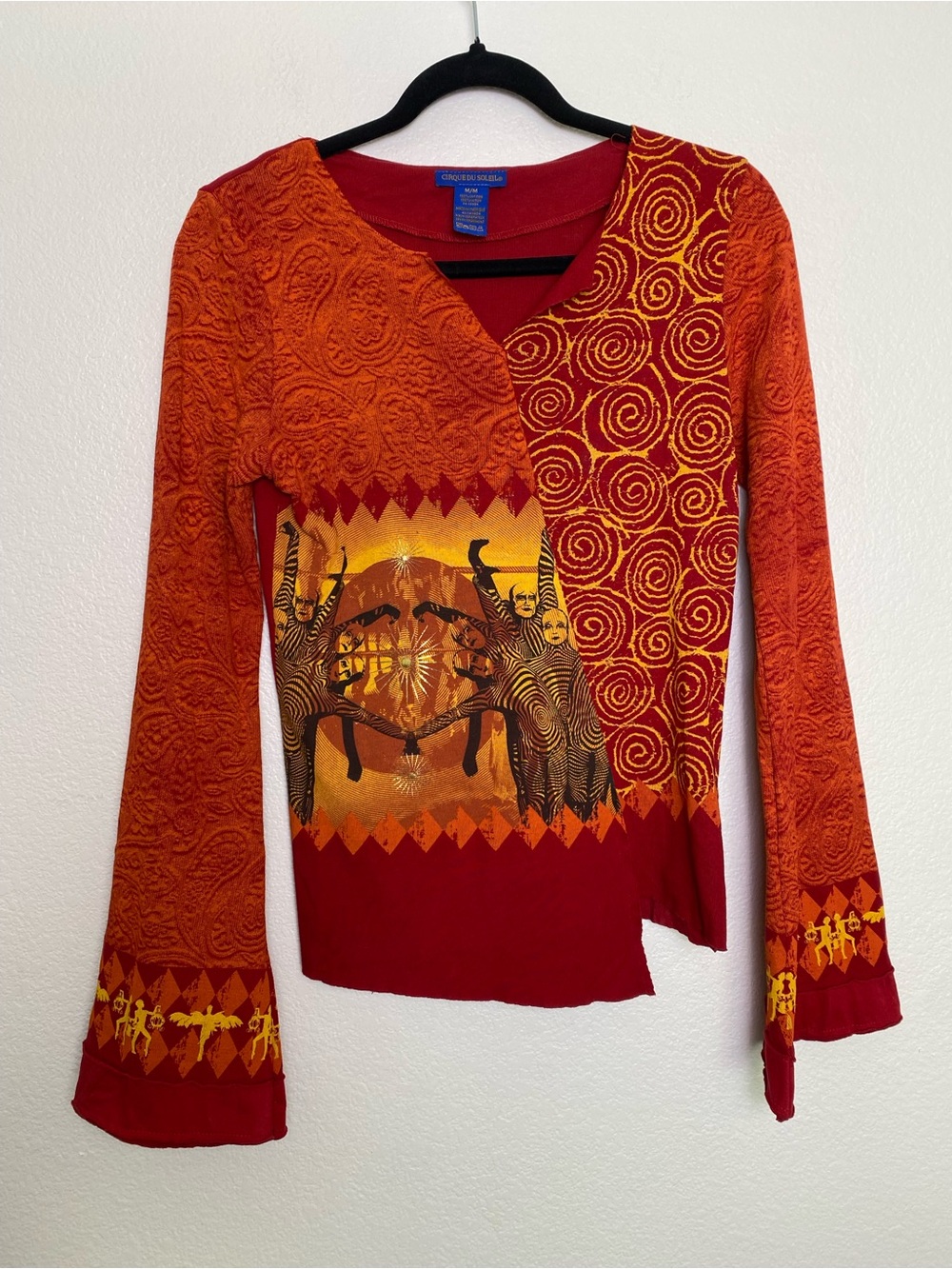 Cirque Du Soleil Rare Vintage Asymmetrical Art Top Size M EUC